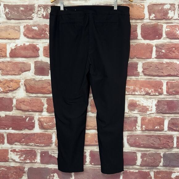 Chicos Pants Women's 12 Plain Black Slim Ankle Stretchy Casual Career Trousers - Picture 2 of 8